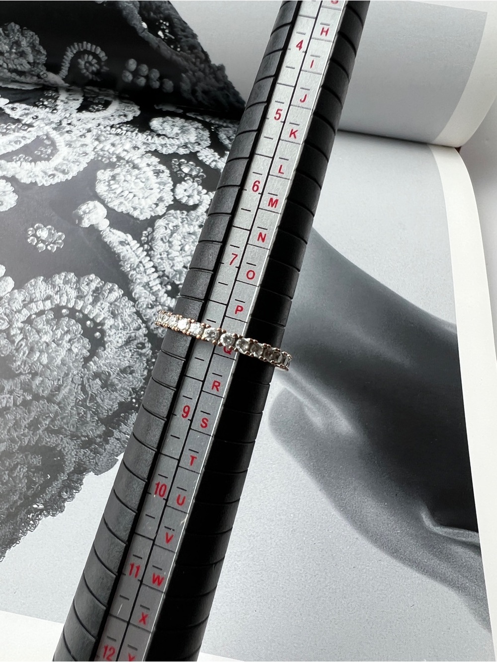 Diamond Stud Eternity Bands Stackable Rings - Picture 7 of 7